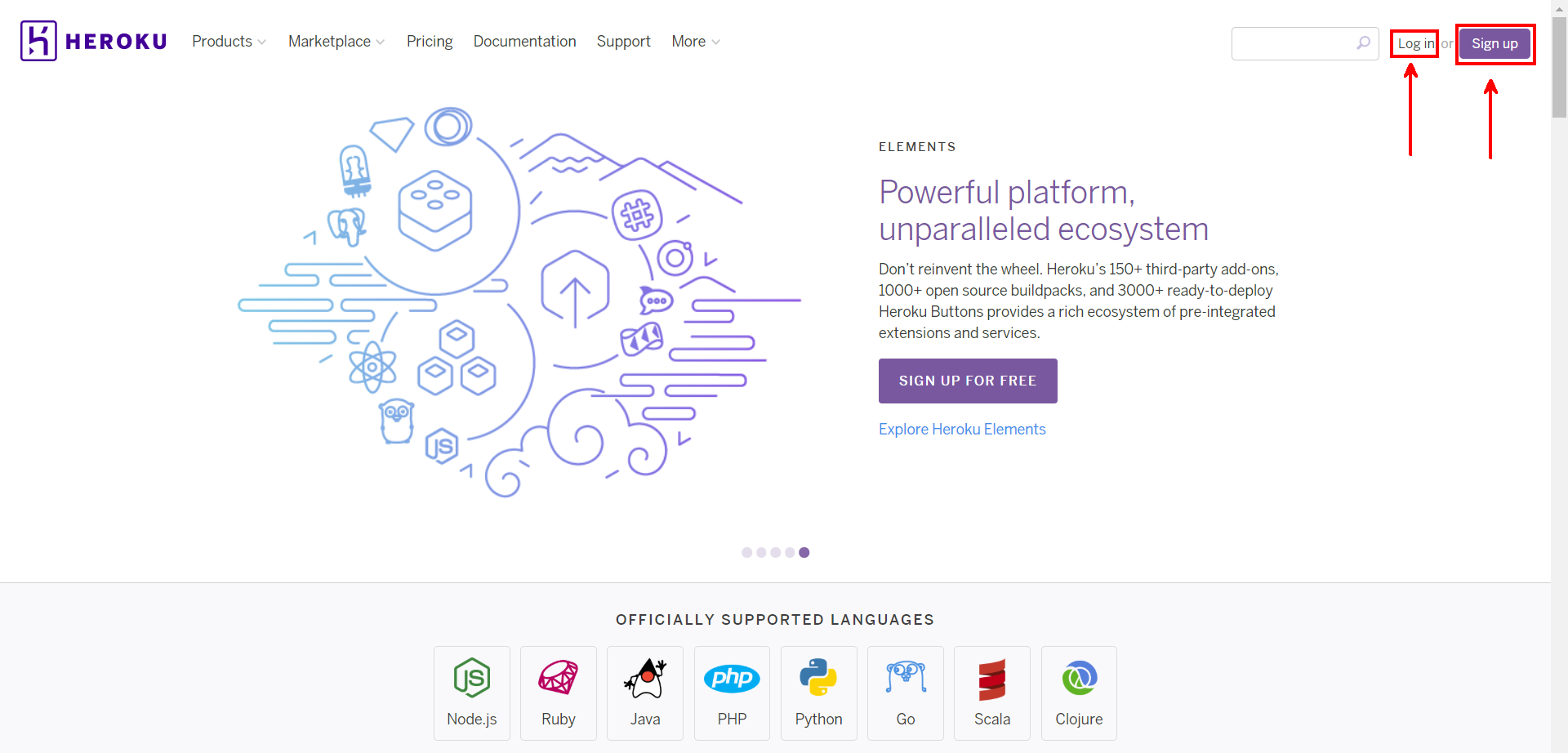 Acesse o site do Heroku